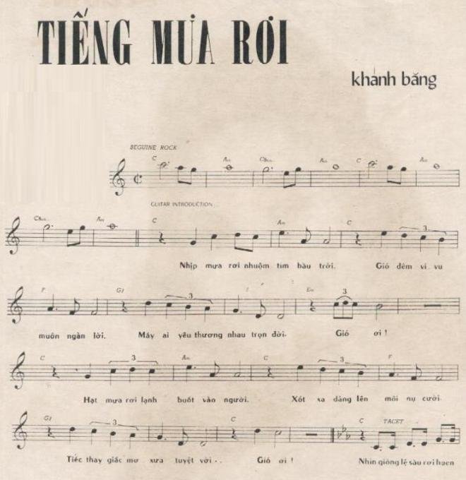 Sheet nhạc Tiếng Mưa Rơi